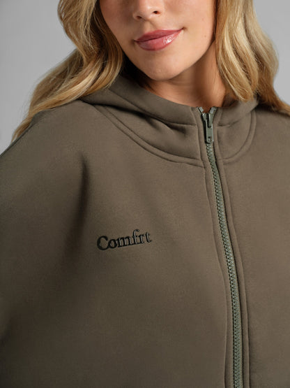 Comfrt Cloud Zip Hoodie Oversized Unisex Cotton Comfort