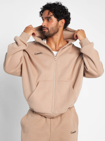 Comfrt Cloud Zip Hoodie Oversized Unisex Cotton Comfort