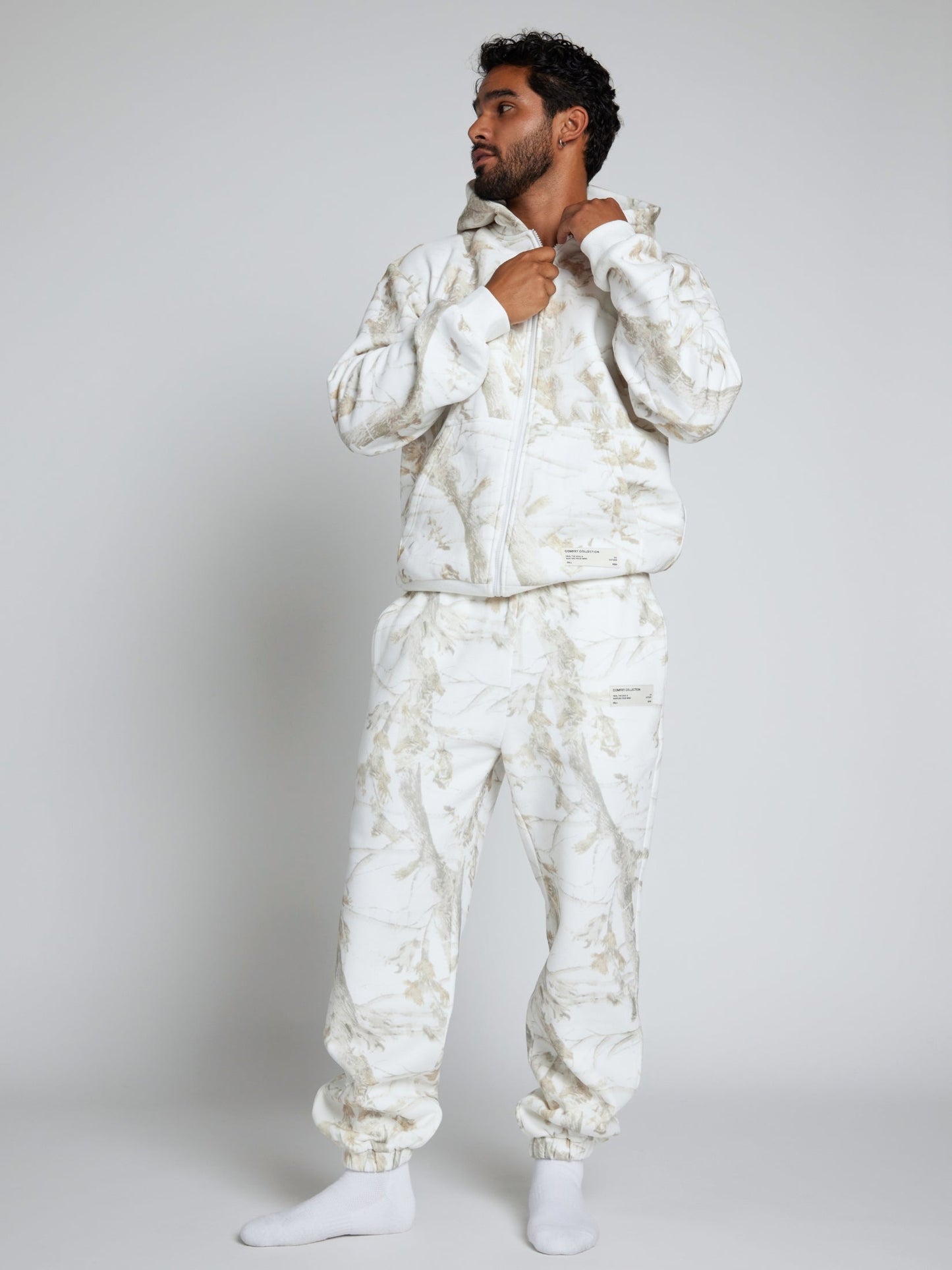 Comfrt Camo Zip Hoodie CloudTouch Fleece Oversized Unisex