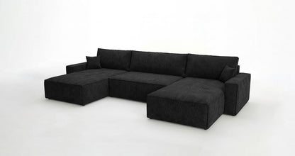 Luxusbetten24 Designer Sofa Vienna U Cord mit Schlaffunktion und Stauraum