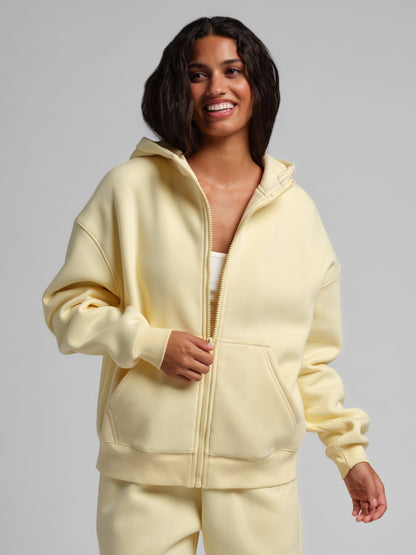 Comfrt Basic Crop Zip Hoodie CloudTouch