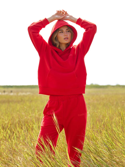 Comfrt Halo Leichtes Crop Hoodie Super Soft Baumwollmischung