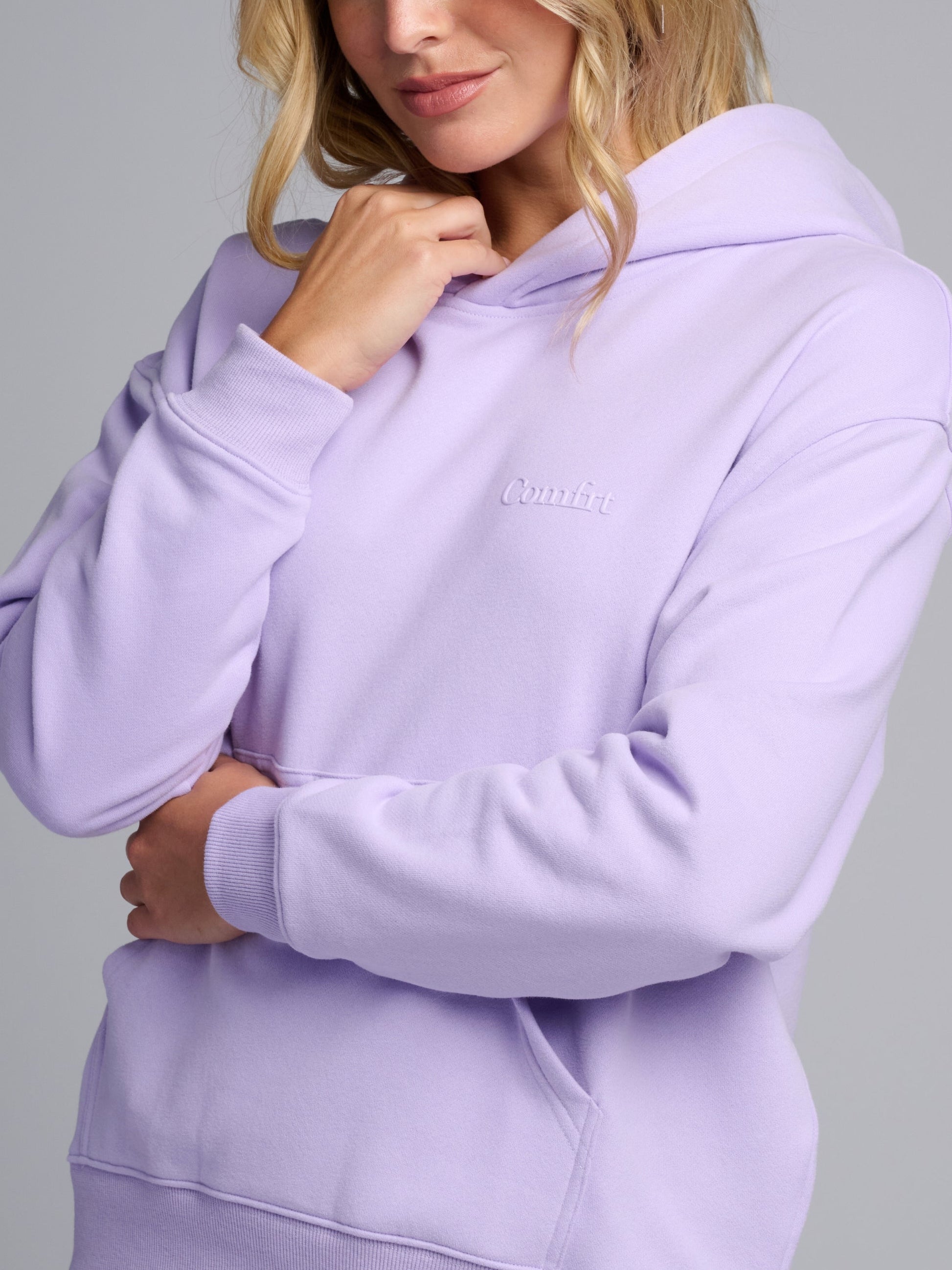 Comfrt Halo Leichtes Crop Hoodie Super Soft Baumwollmischung