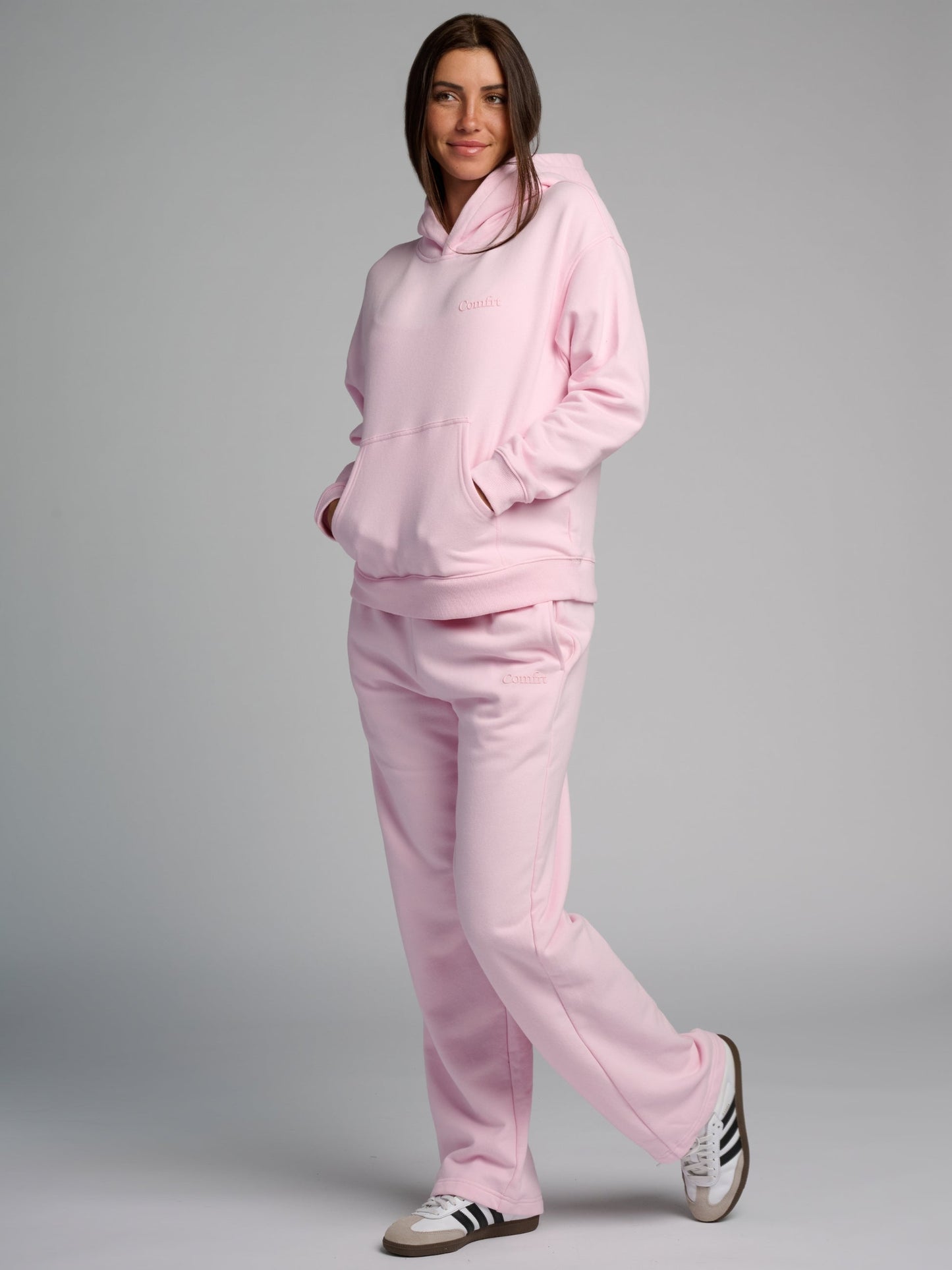 Comfrt Halo Leichtgewicht Crop Hoodie, Aqua Mist, Größe XS
