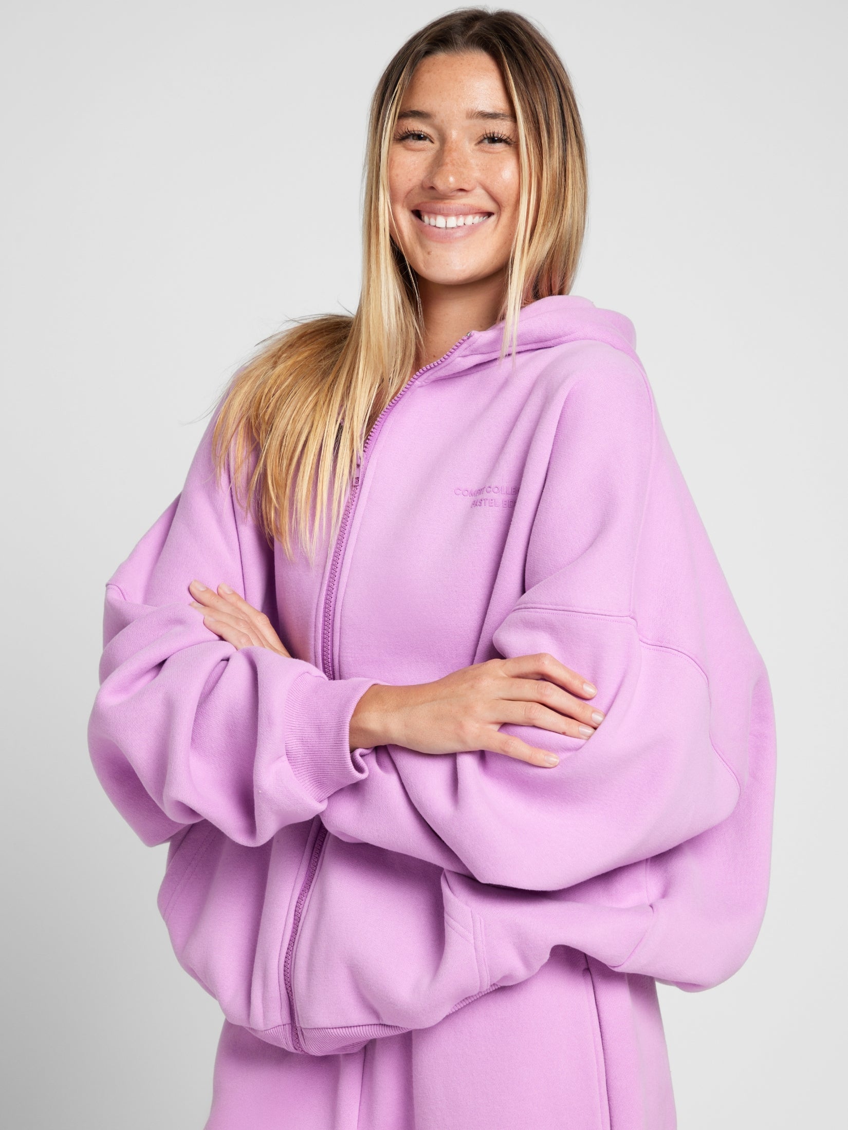 Comfrt Pastel Zip Hoodie CloudTouch Fleece