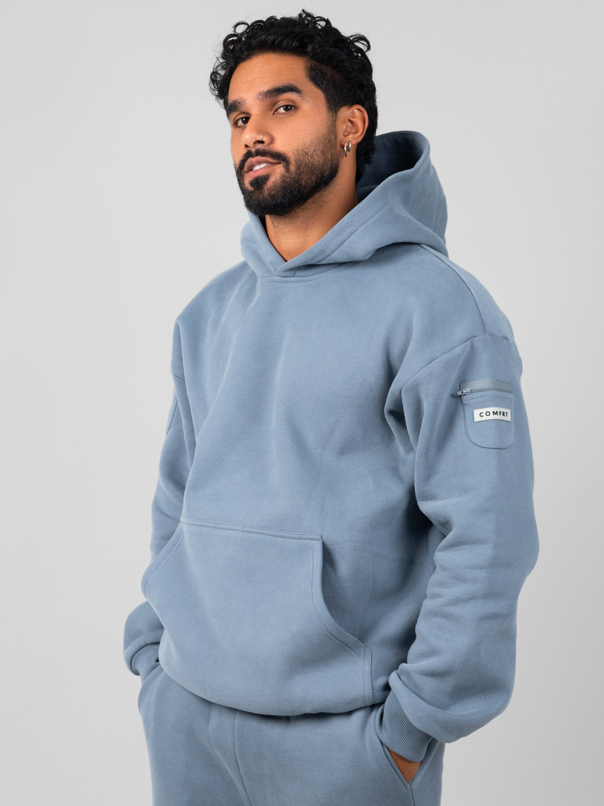 Comfrt Travel Essentials Hoodie Superweich Baumwollmischung Oversized Moss