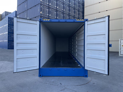 Contenedores Ejido Contenitore Marittimo 40’ Open Side Blu Lato Aperto