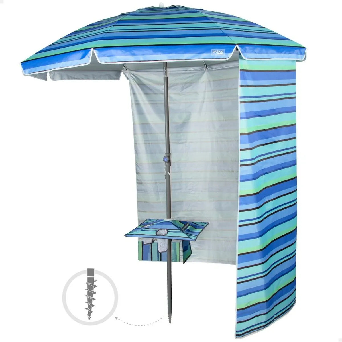 Aktive Parasol Redondo Acero con Tela Oxford 210 cm