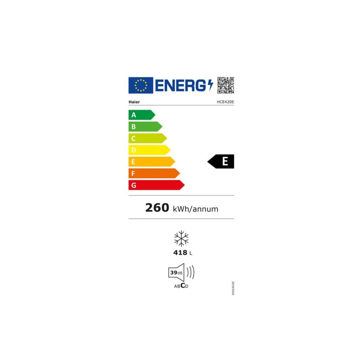 Haier HCE420E Congelador Cofre 418 L Blanco Clase E