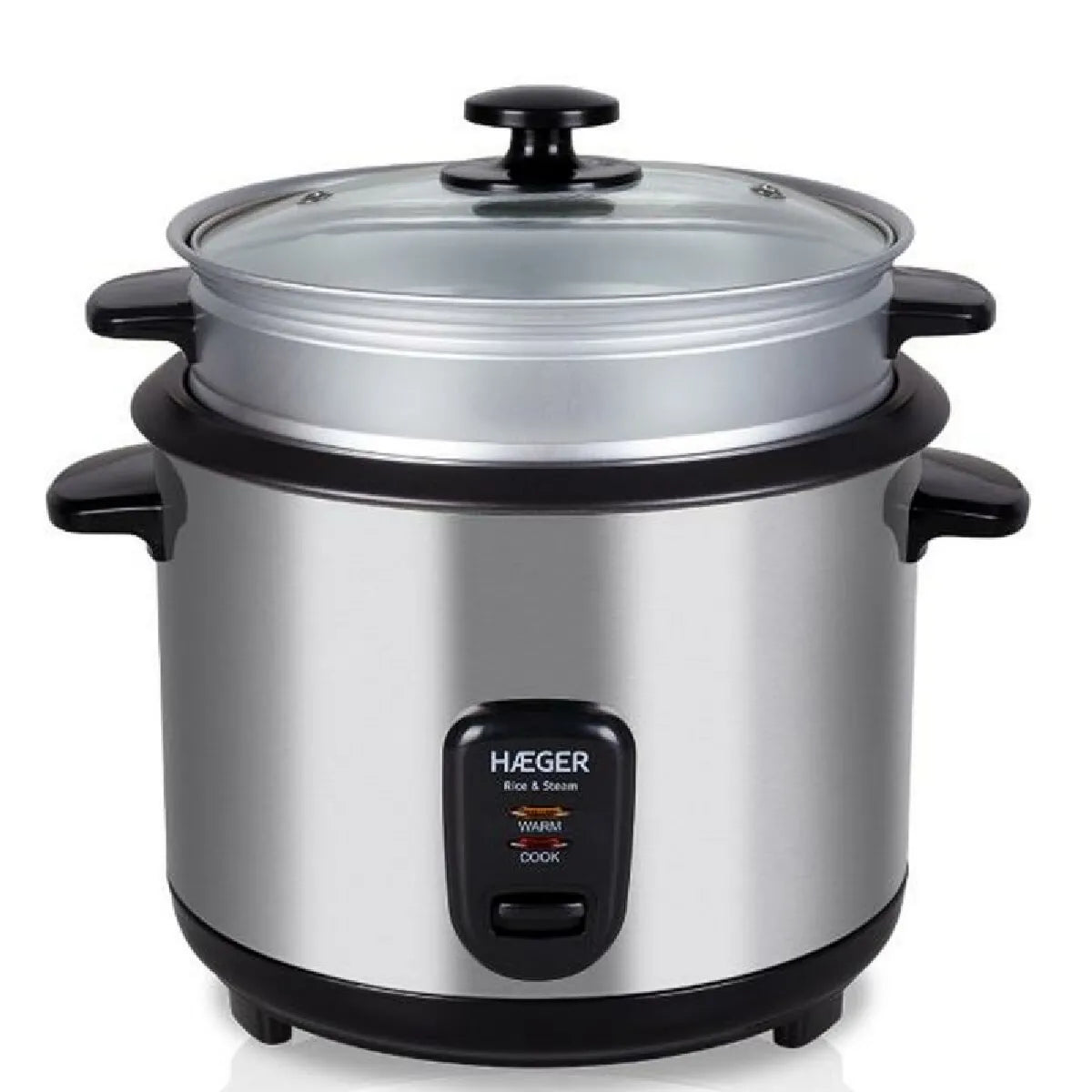 Haeger RC-18L.001A Cocina de Arroz Función Vapor Gris