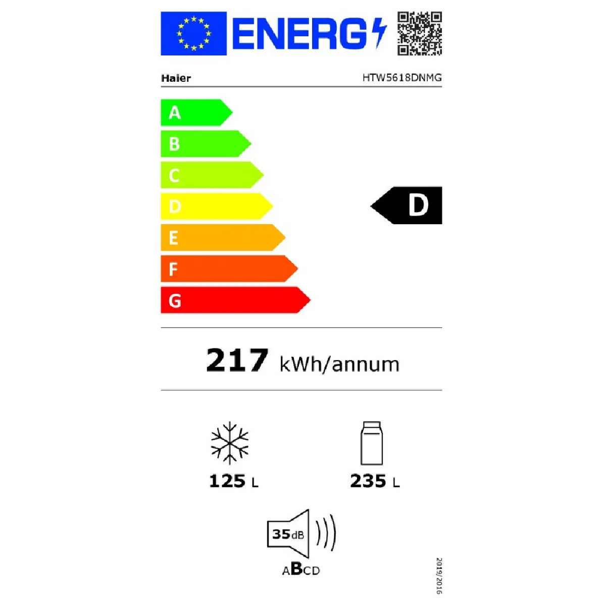 Haier HTW5618DNMG Refrigerador Inox No Frost 360 L
