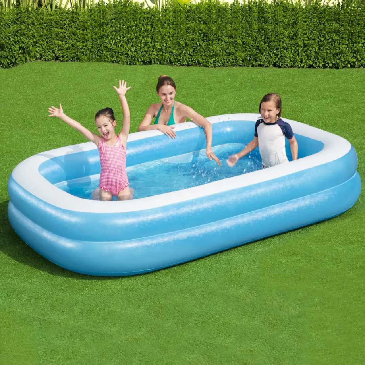 Bestway Piscina Inflable Rectangular 262x175x51 cm Azul y Blanco