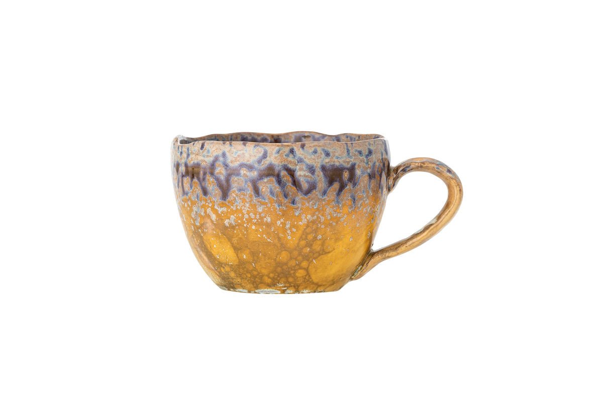 Solin Gelbe Steingut‑Tasse – Handgefertigt, Gelb, 300 ml