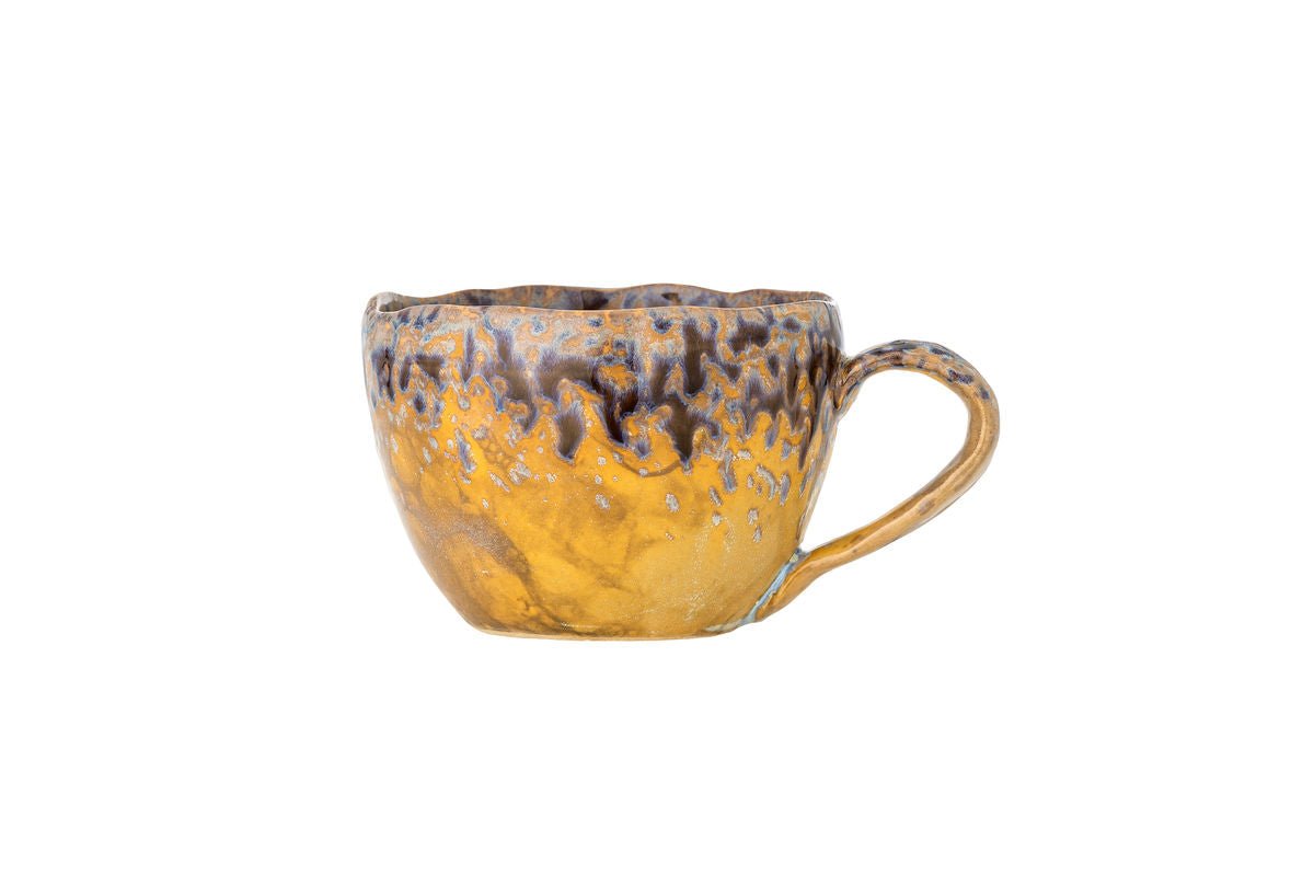 Solin Gelbe Steingut‑Tasse – Handgefertigt, Gelb, 300 ml