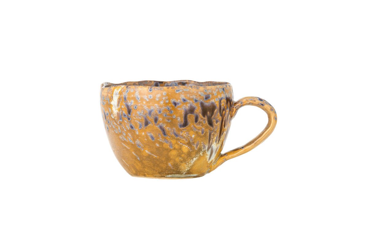 Solin Gelbe Steingut‑Tasse – Handgefertigt, Gelb, 300 ml