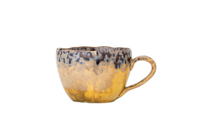 Solin Gelbe Steingut‑Tasse – Handgefertigt, Gelb, 300 ml