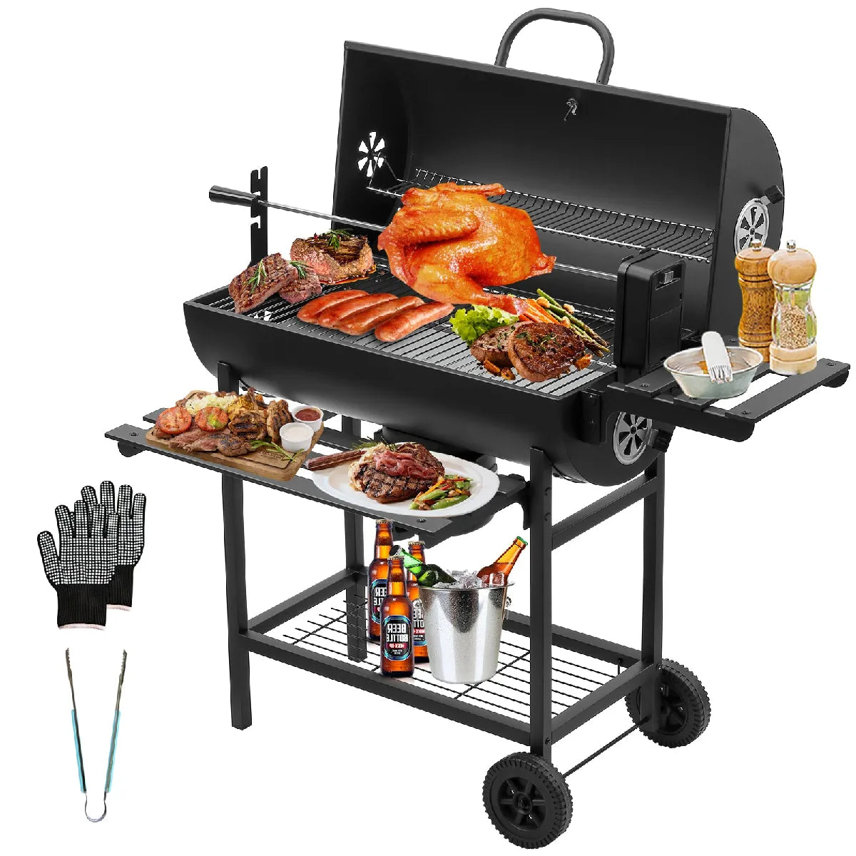 Teeno Grand Camión Barbacoa Carbón con Parrilla Para Pollo