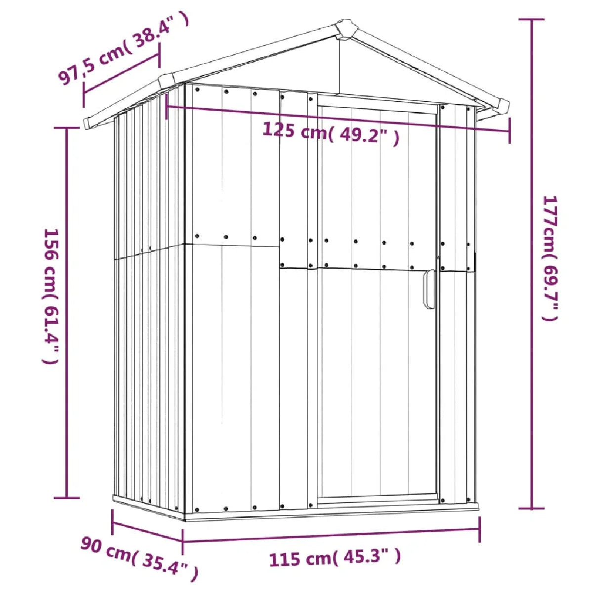 Abri Jardin Métal Gris MKR00008324443