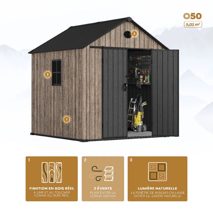 Abri Jardin Résine Hoggar Oak O50 MKR00013919284