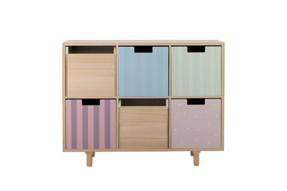 Kinder-Bücherregal „Linus“ mit Schubladen, Buntes Design, Für Kinderzimmer