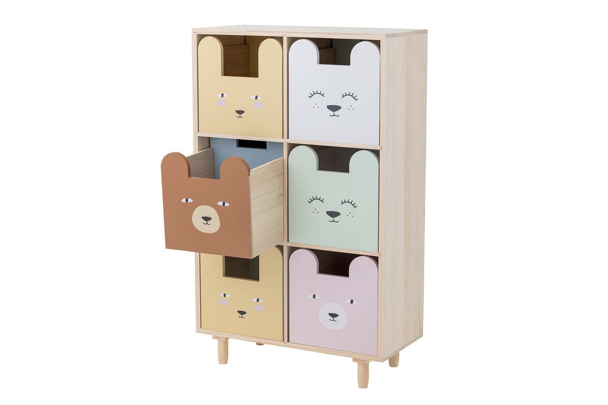 Kinder-Bücherregal „Linus“ mit Schubladen, Buntes Design, Für Kinderzimmer