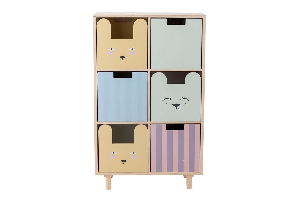 Kinder-Bücherregal „Linus“ mit Schubladen, Buntes Design, Für Kinderzimmer