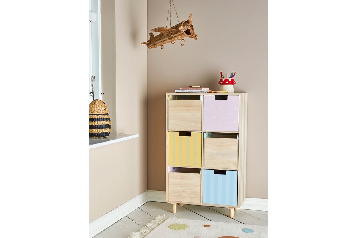 Kinder-Bücherregal „Linus“ mit Schubladen, Buntes Design, Für Kinderzimmer