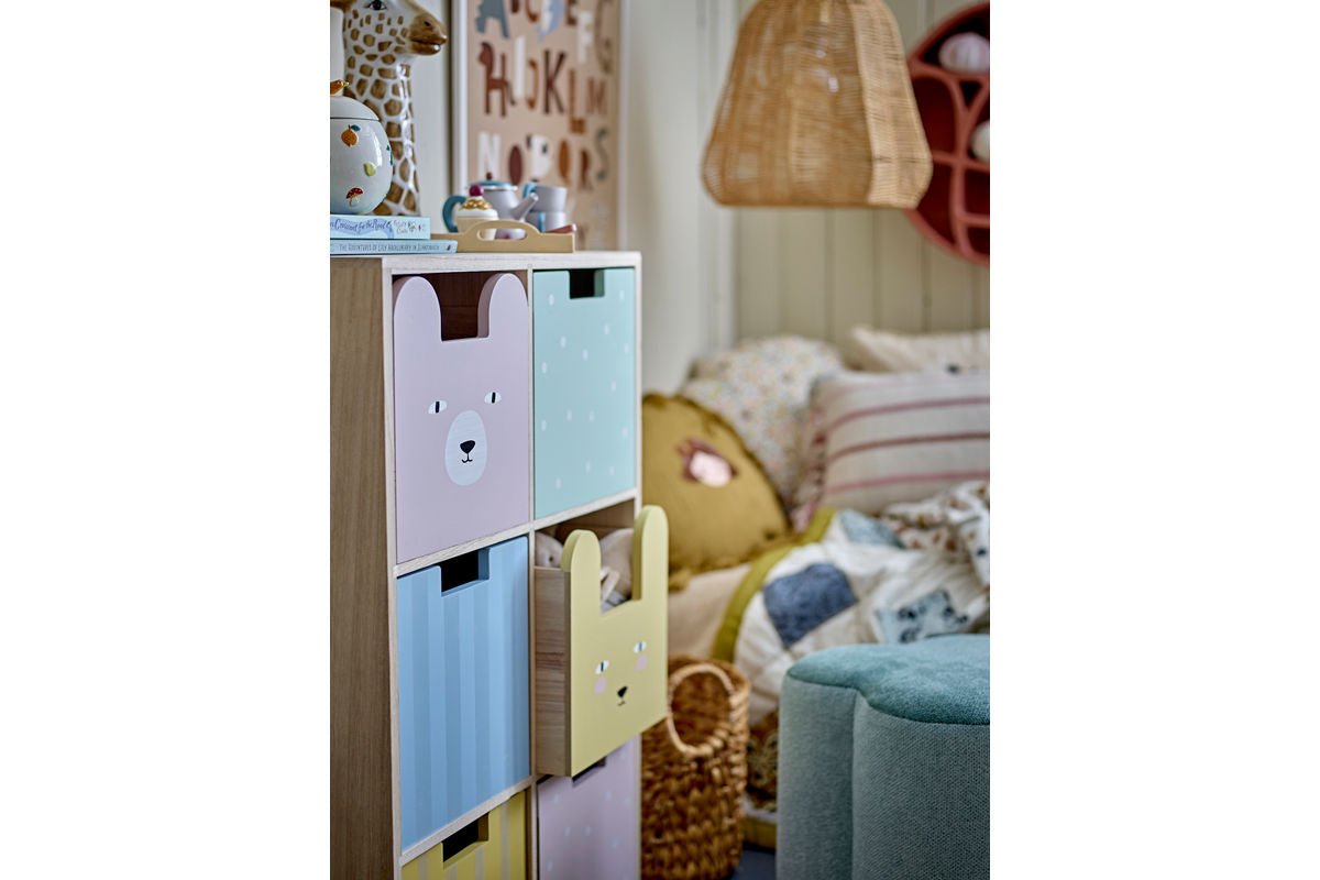 Kinder-Bücherregal „Linus“ mit Schubladen, Buntes Design, Für Kinderzimmer