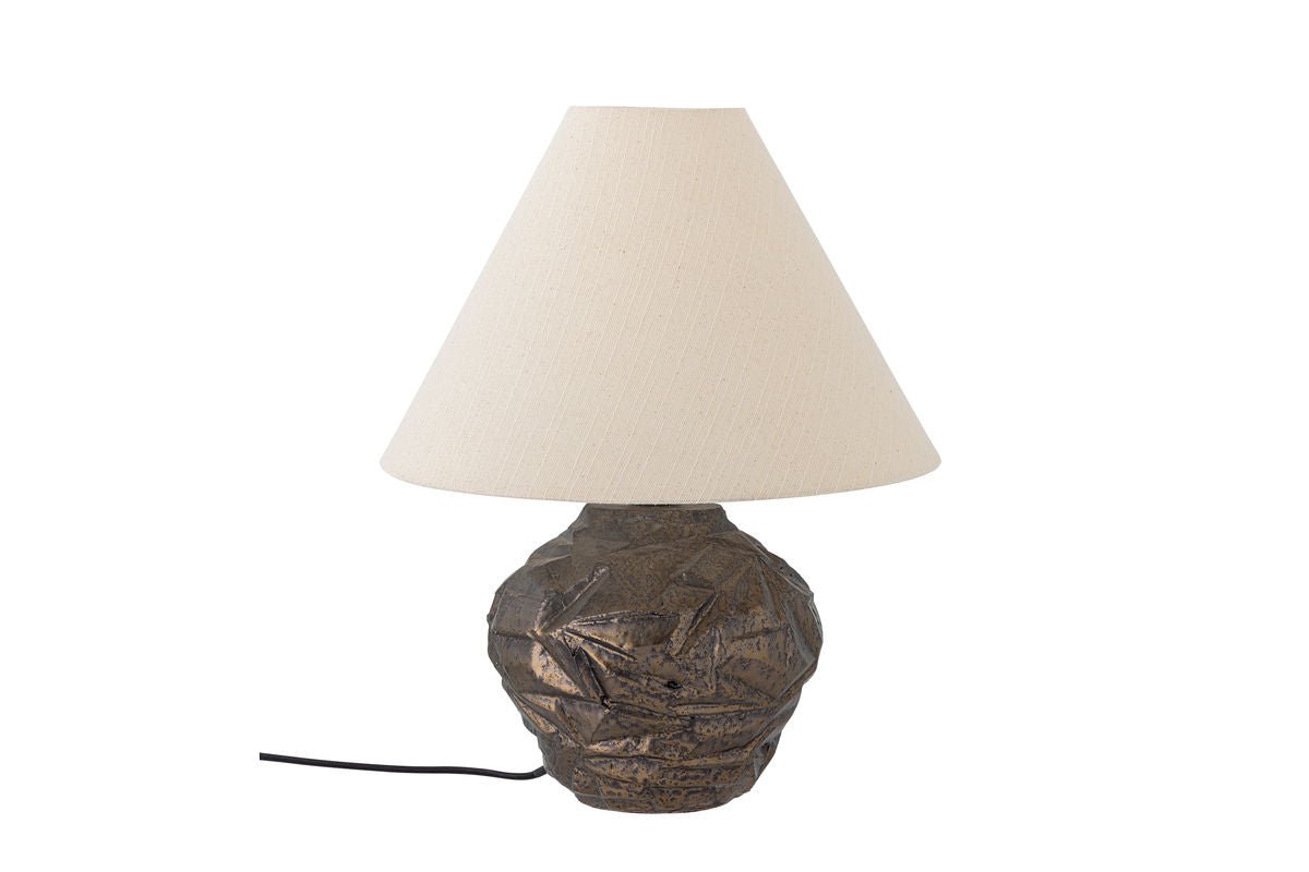 Luxusbetten24 Tischlampe Falt Braun Steingut Design Wohnzimmer Modern