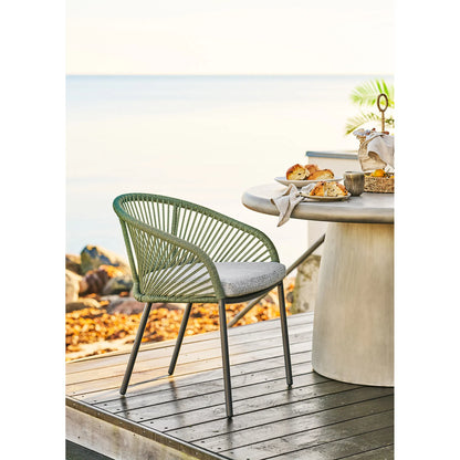 Luxusbetten24 Veleno 2er Set Gartenstuhl Outdoor Beige, Grün