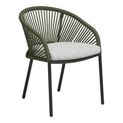 Luxusbetten24 Veleno 2er Set Gartenstuhl Outdoor Beige, Grün