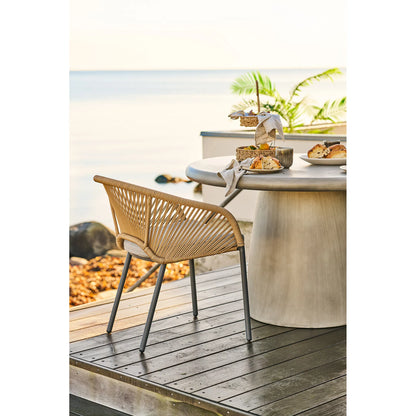 Luxusbetten24 Veleno 2er Set Gartenstuhl Outdoor Beige, Grün