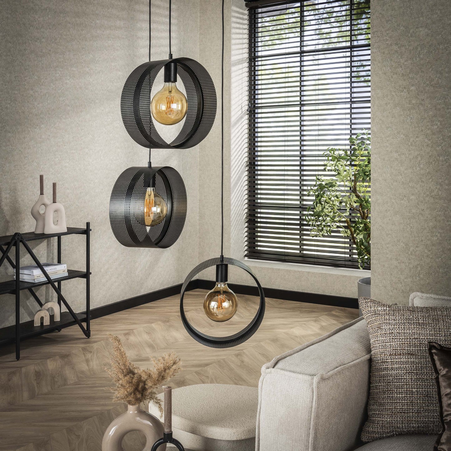 Luxusbetten24 Sorelia Pendelleuchte Gestuft Mit 3 Leuchten Anthrazit