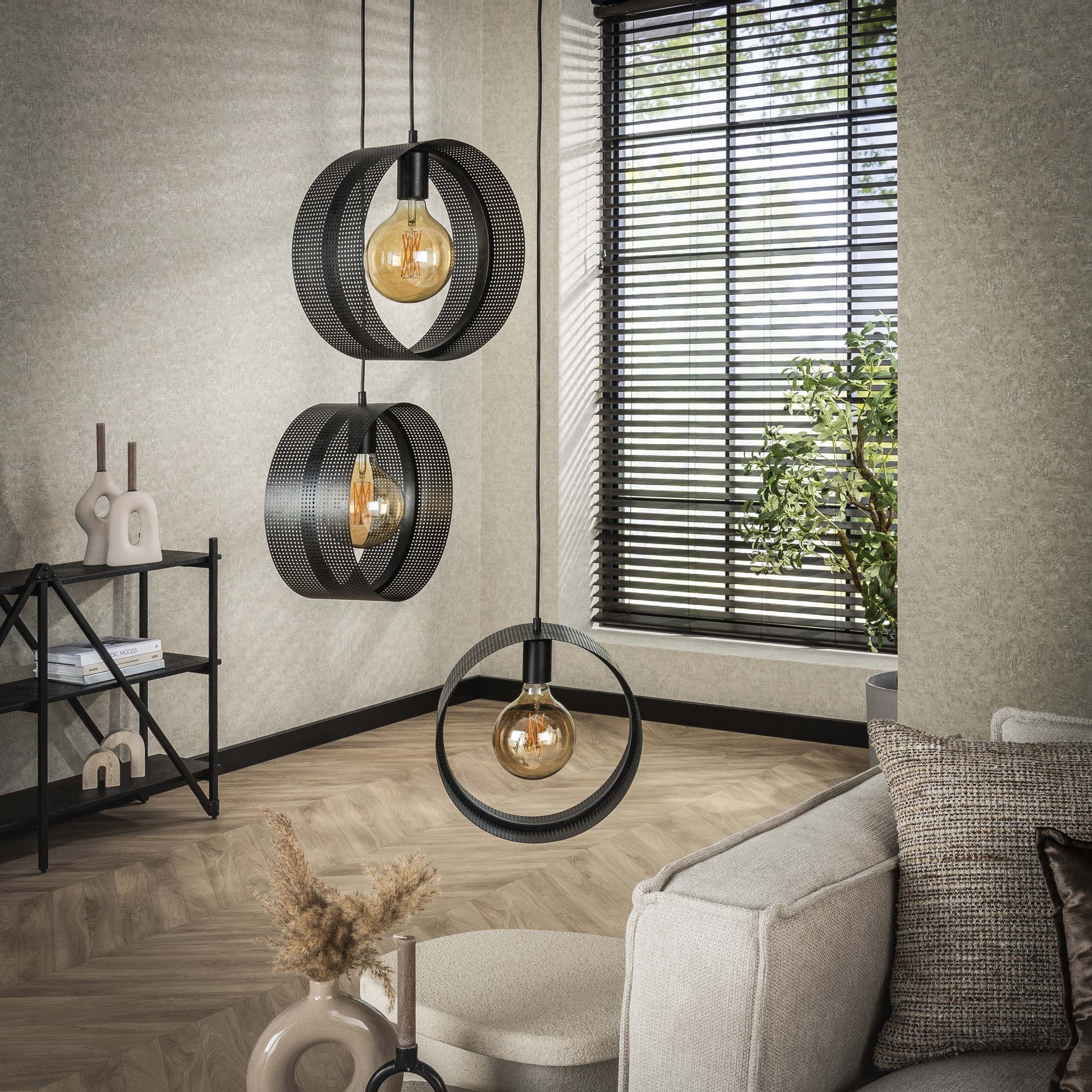 Luxusbetten24 Sorelia Pendelleuchte Gestuft Mit 3 Leuchten Anthrazit