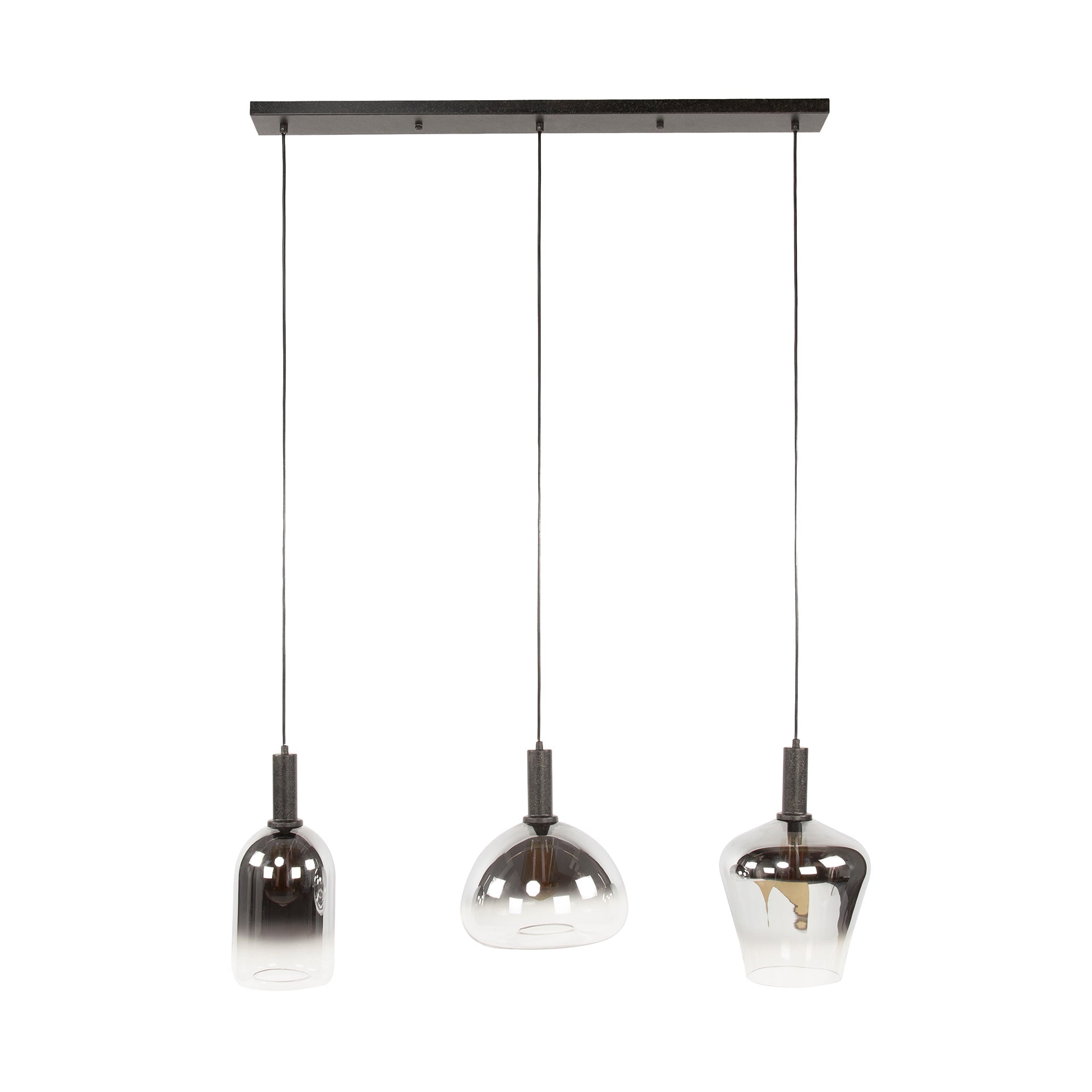 Luxusbetten24 Alveris Pendelleuchte Rauchglas mit Farbverlauf, 3 Formen
