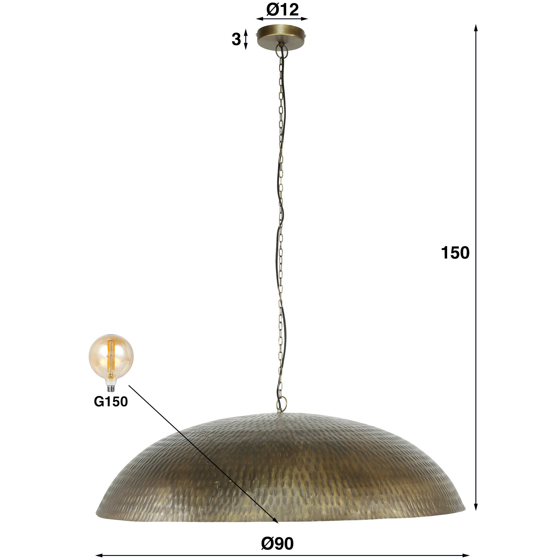 Luxusbetten24 Lykos Pendelleuchte Antikbronze Metall Design Wohnzimmer Modell