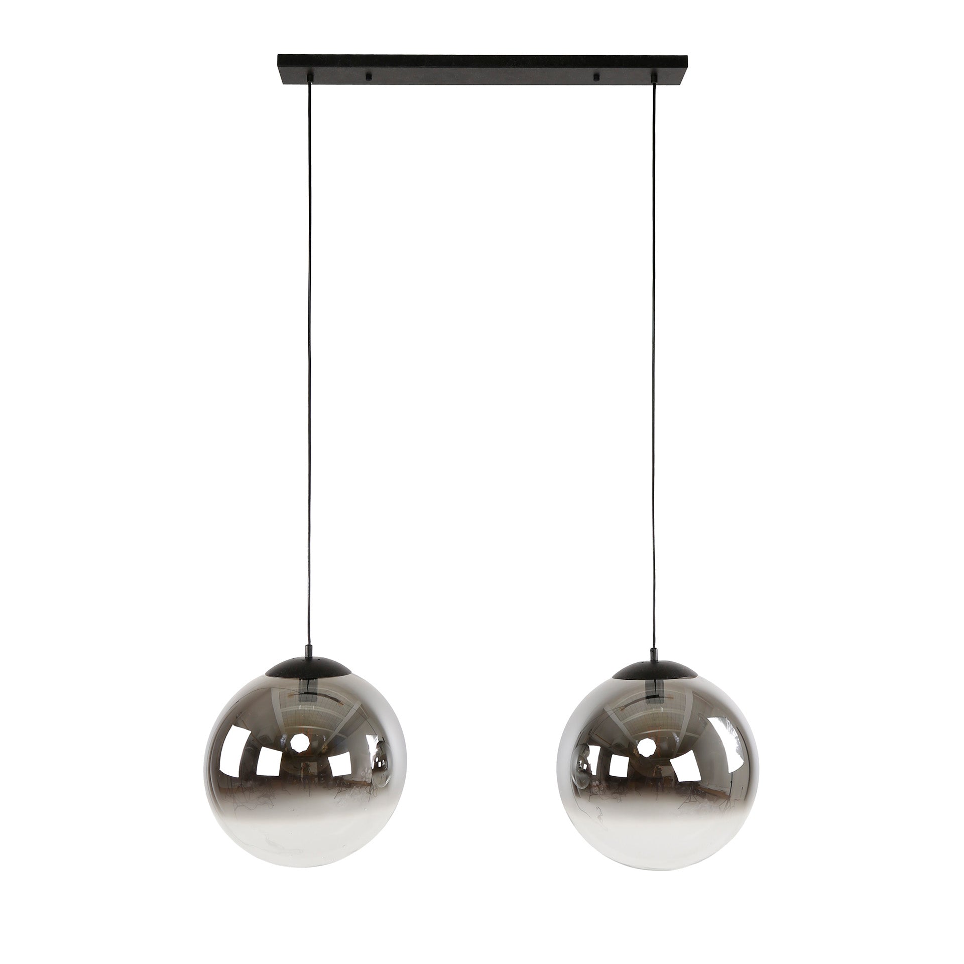 Luxusbetten24 Ceralis Pendelleuchte Rauchglas mit Farbverlauf und Bubble-Design