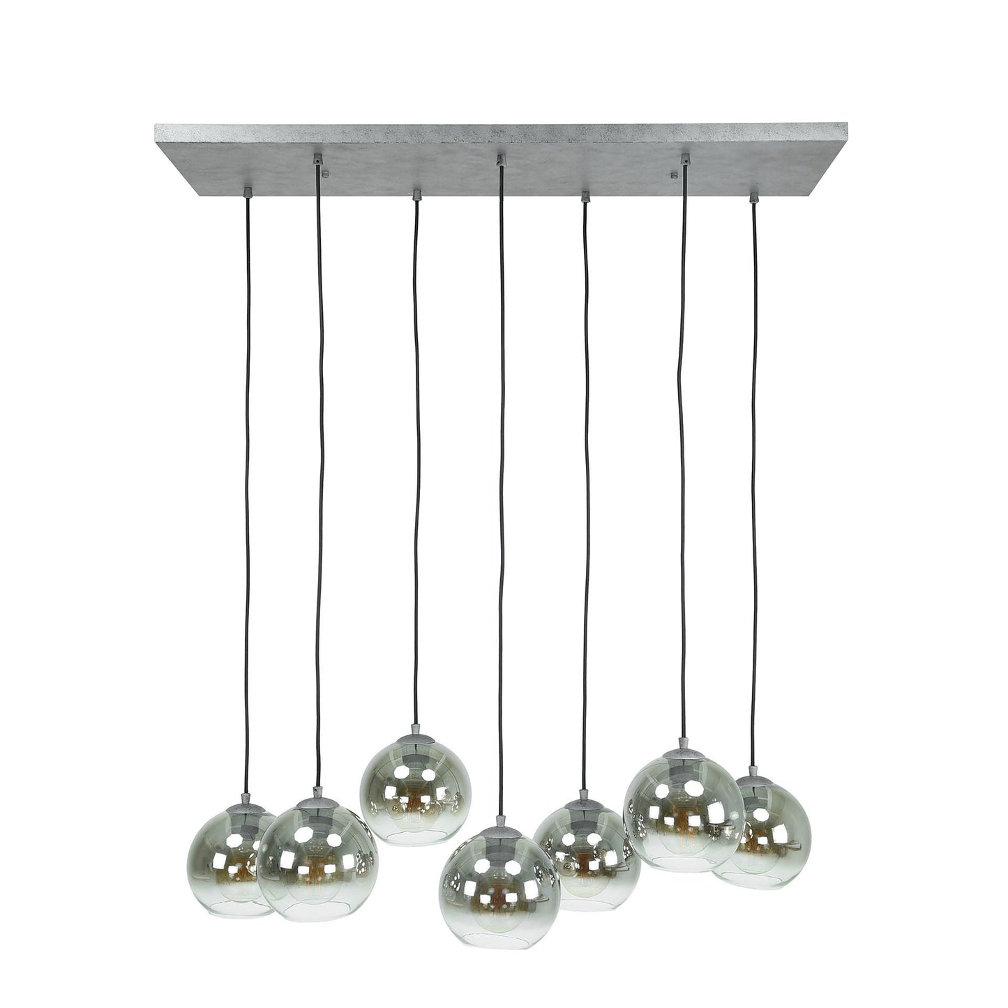 Clarus Pendelleuchte – Rauchglas mit Farbverlauf und Metallarmatur Design