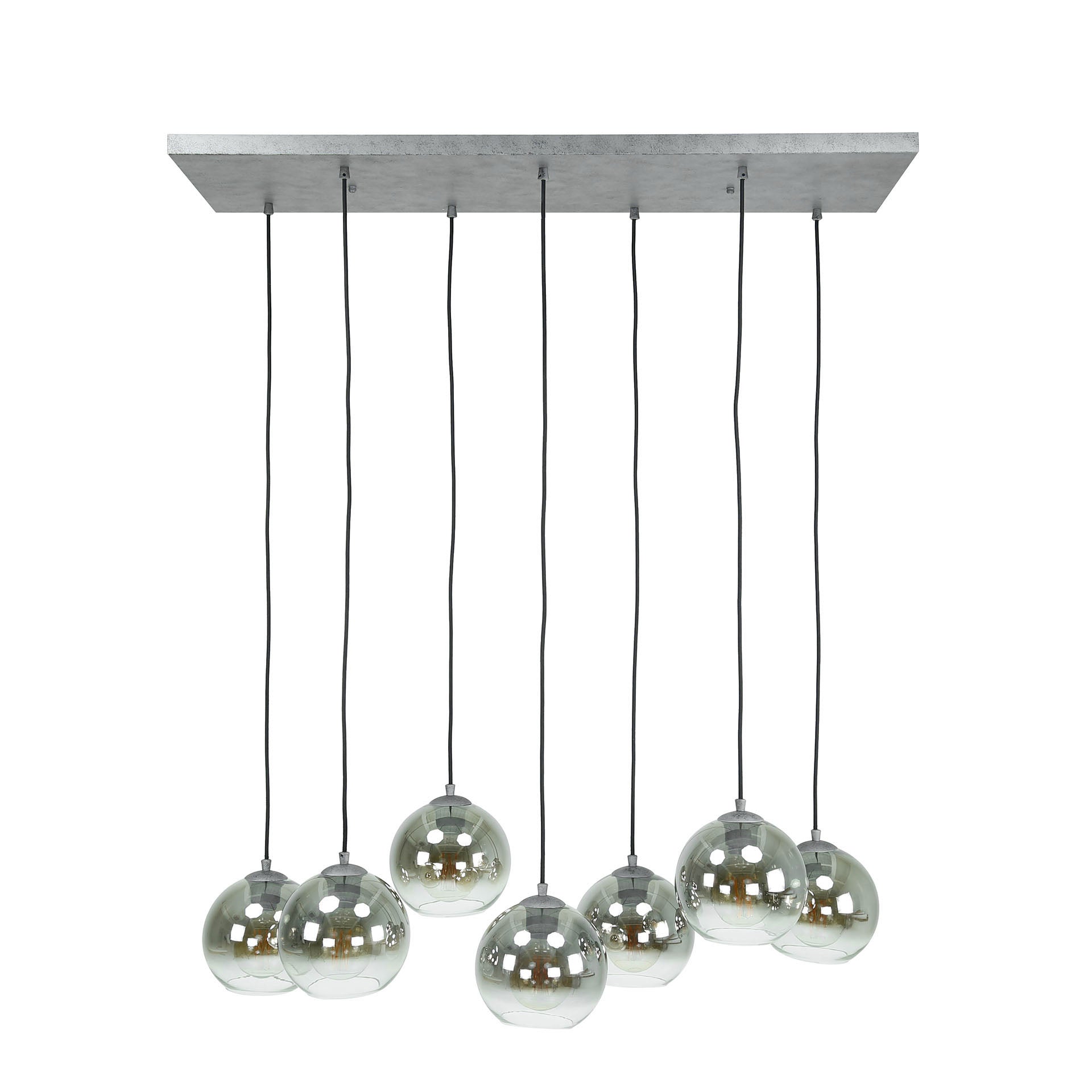 Clarus Pendelleuchte – Rauchglas mit Farbverlauf und Metallarmatur Design