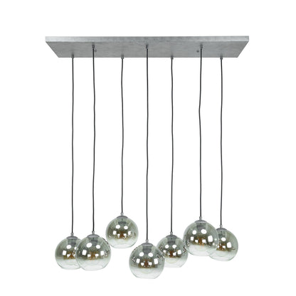 Clarus Pendelleuchte – Rauchglas mit Farbverlauf und Metallarmatur Design