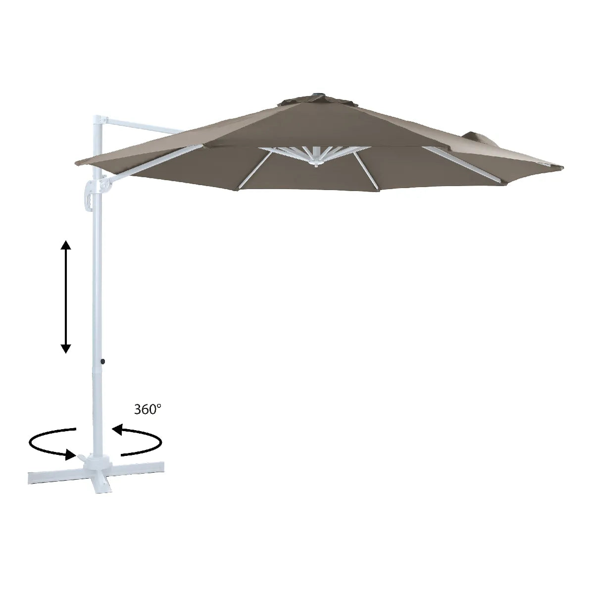 Axi House AXI Marisol Sombrilla Desplazada Blanca Taupe 300 cm
