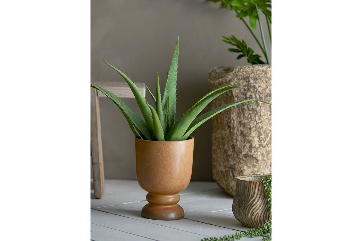 Blumentopf Terraea – Braunes Steingut