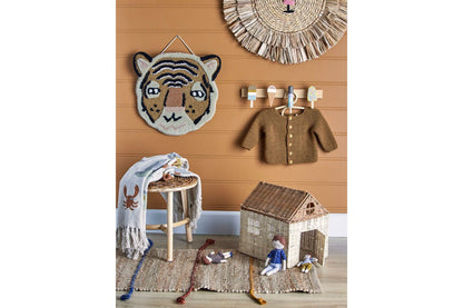 Kinder Garderobe Vika in Bunter Holzoptik mit Eistüten-Motiv