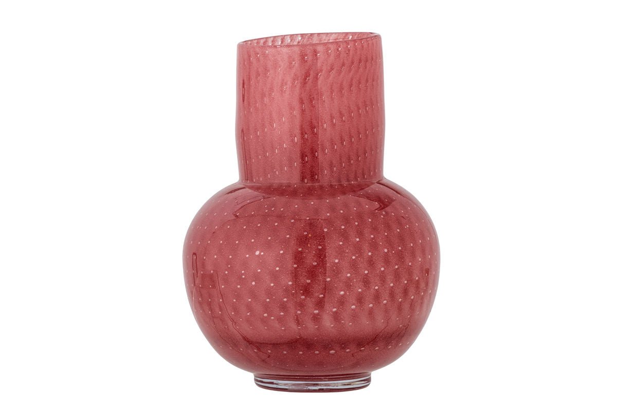 Luxusbetten24 Cherrybomb Vase Aus Glas Rot Dekorativ Handgefertigt