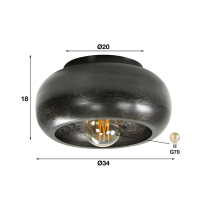 Luxusbetten24 Skylin Deckenleuchte Metall Schwarz Moderne Design Elegant