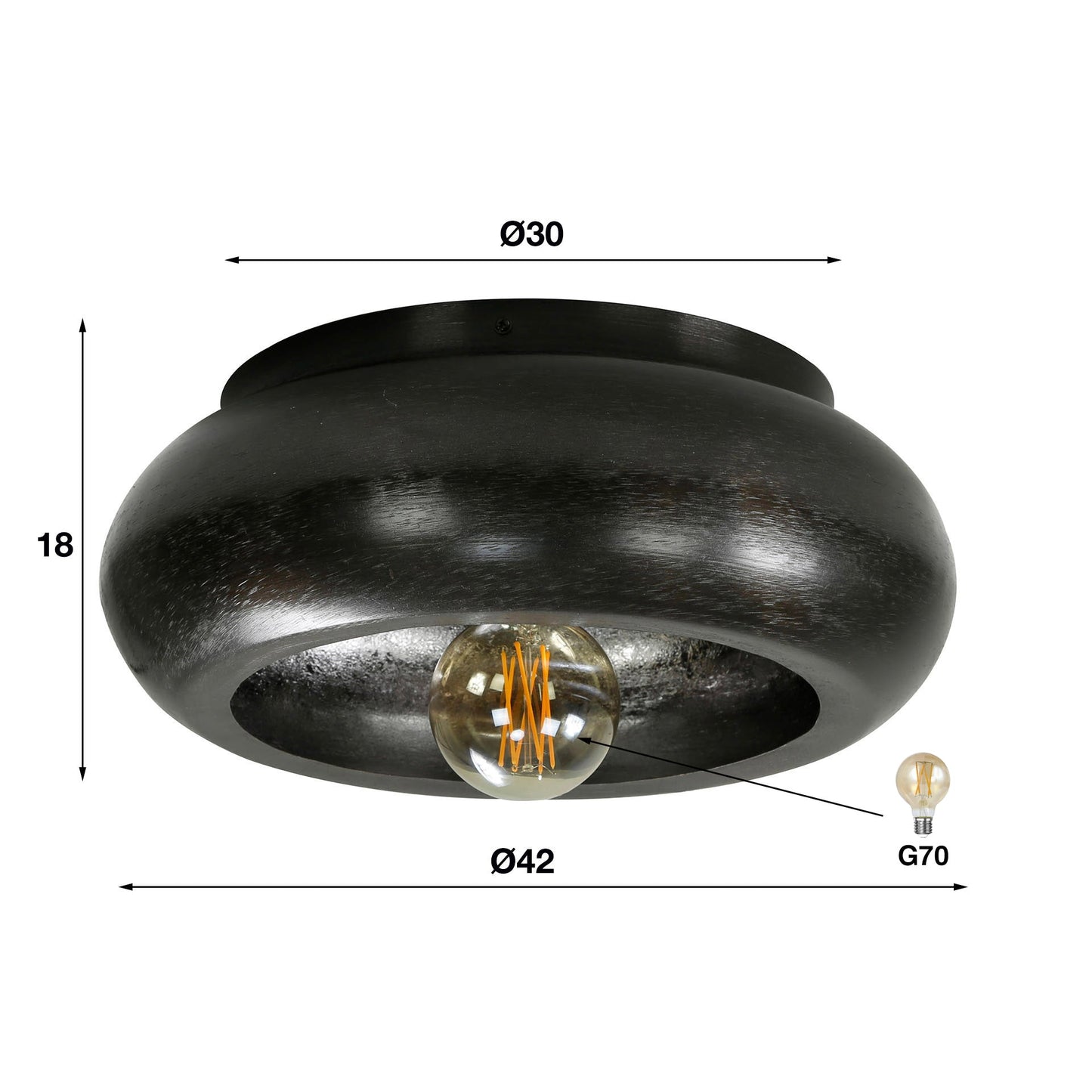 Luxusbetten24 Sky Deckenleuchte Metall in Schwarznickel