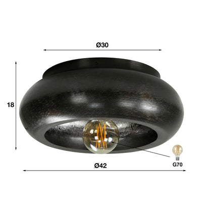 Luxusbetten24 Sky Deckenleuchte Metall in Schwarznickel