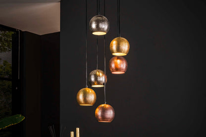 Pendelleuchte Velluto – Metall‑Farbkombination Chrom Gold Kupfer