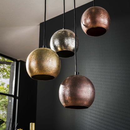 Pendelleuchte Velluto – Metall‑Farbkombination Chrom Gold Kupfer