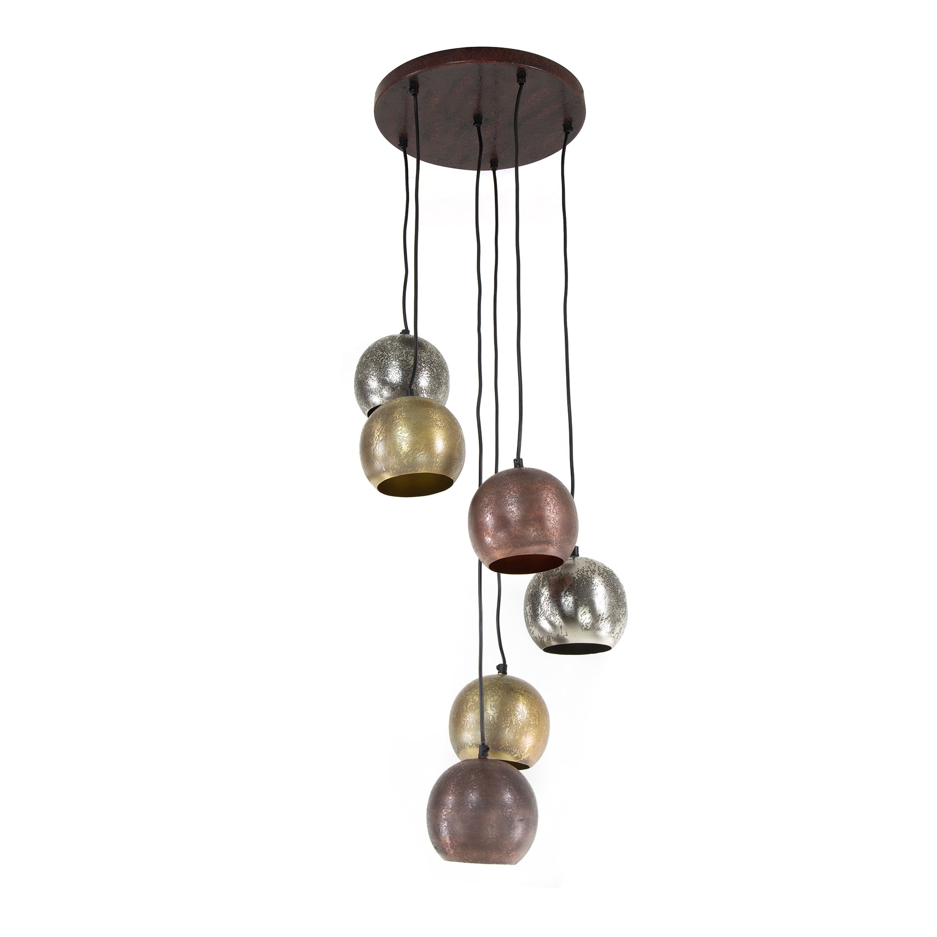 Pendelleuchte Velluto – Metall‑Farbkombination Chrom Gold Kupfer